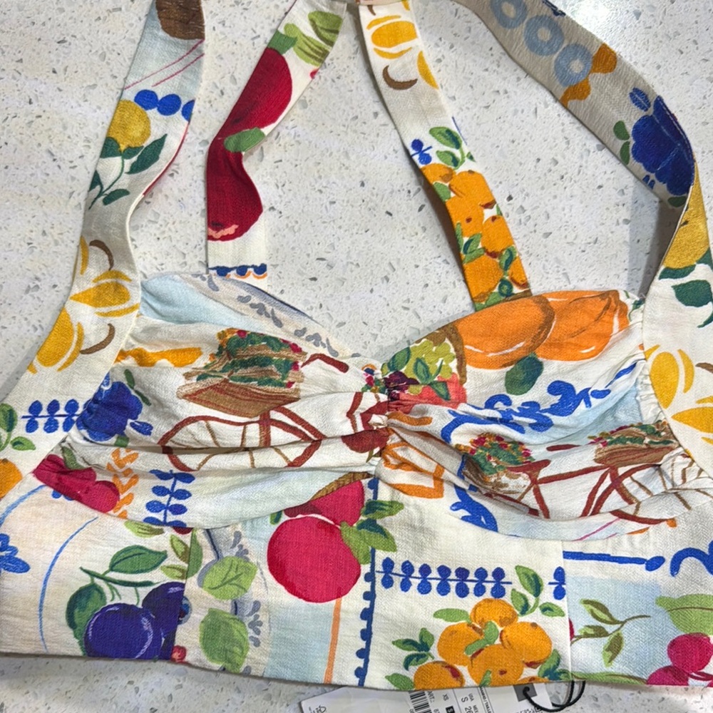 Zara Multicolor Floral Crop Top